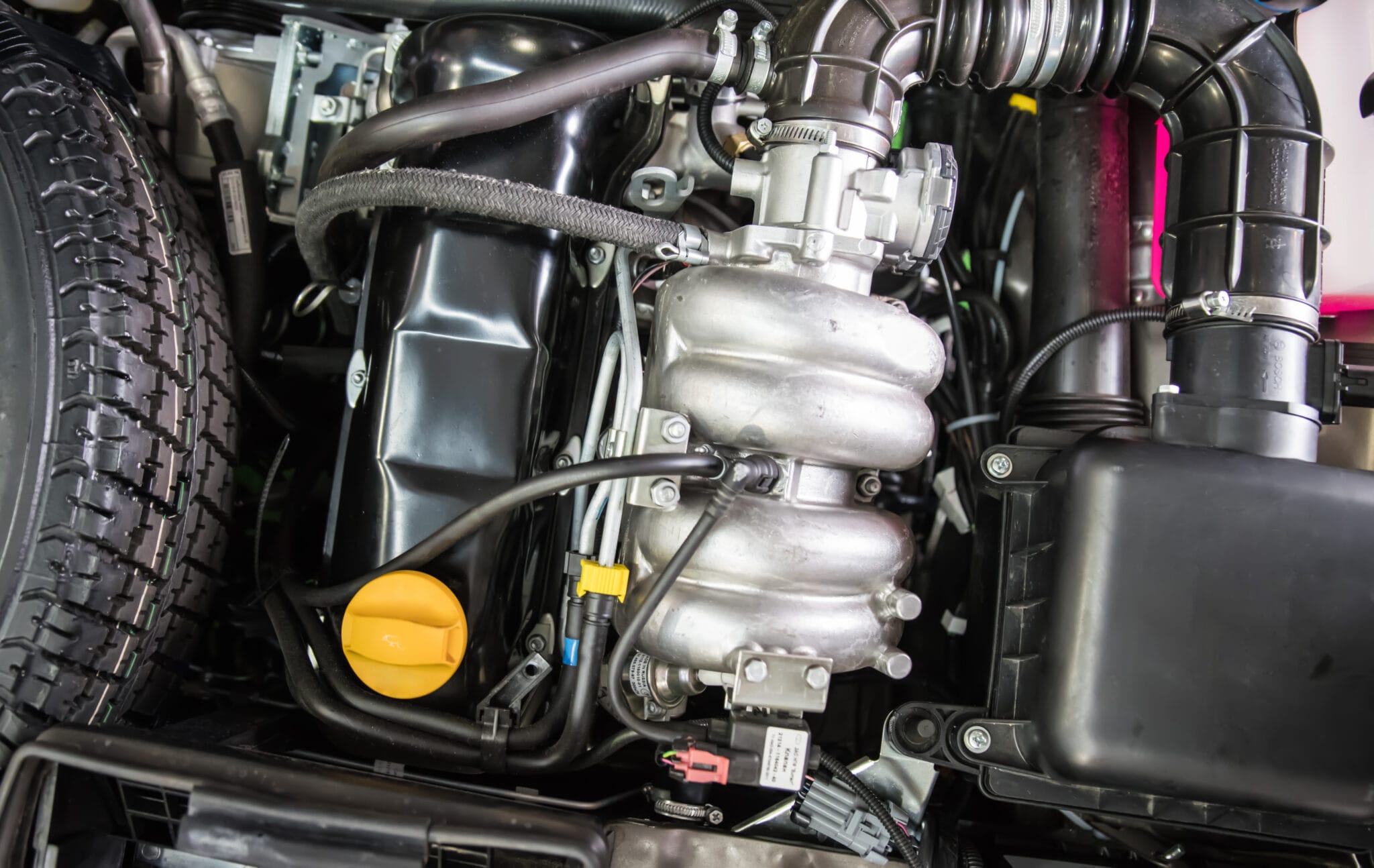closeup photo of clean motor block